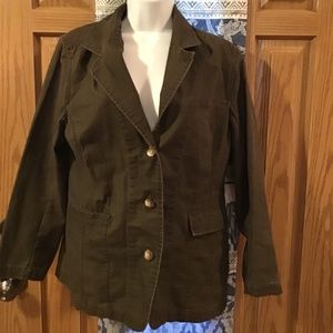 💚3/$25 Ericka large petite green jean blazer